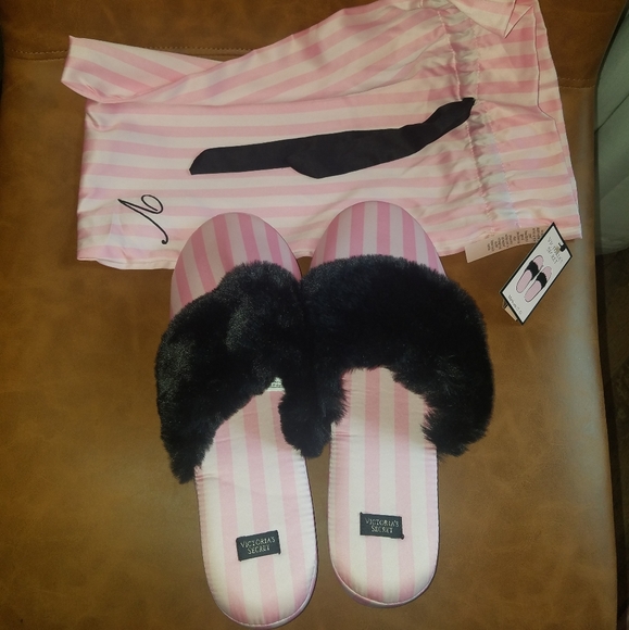 Victoria's Secret Shoes - NWT Victoria's Secret Signature Satin Slippers